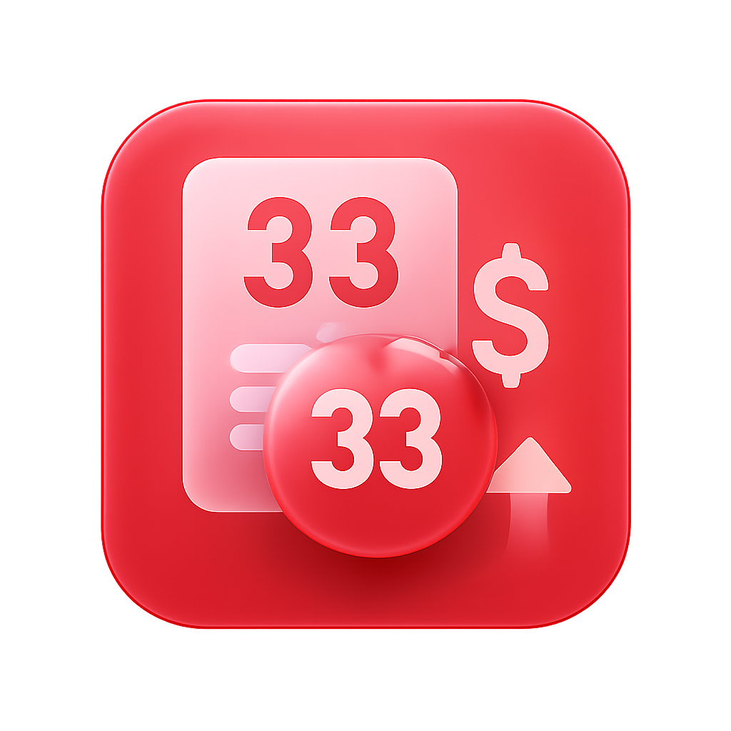 A professional badge design for 33 Lottery login troubleshooting.