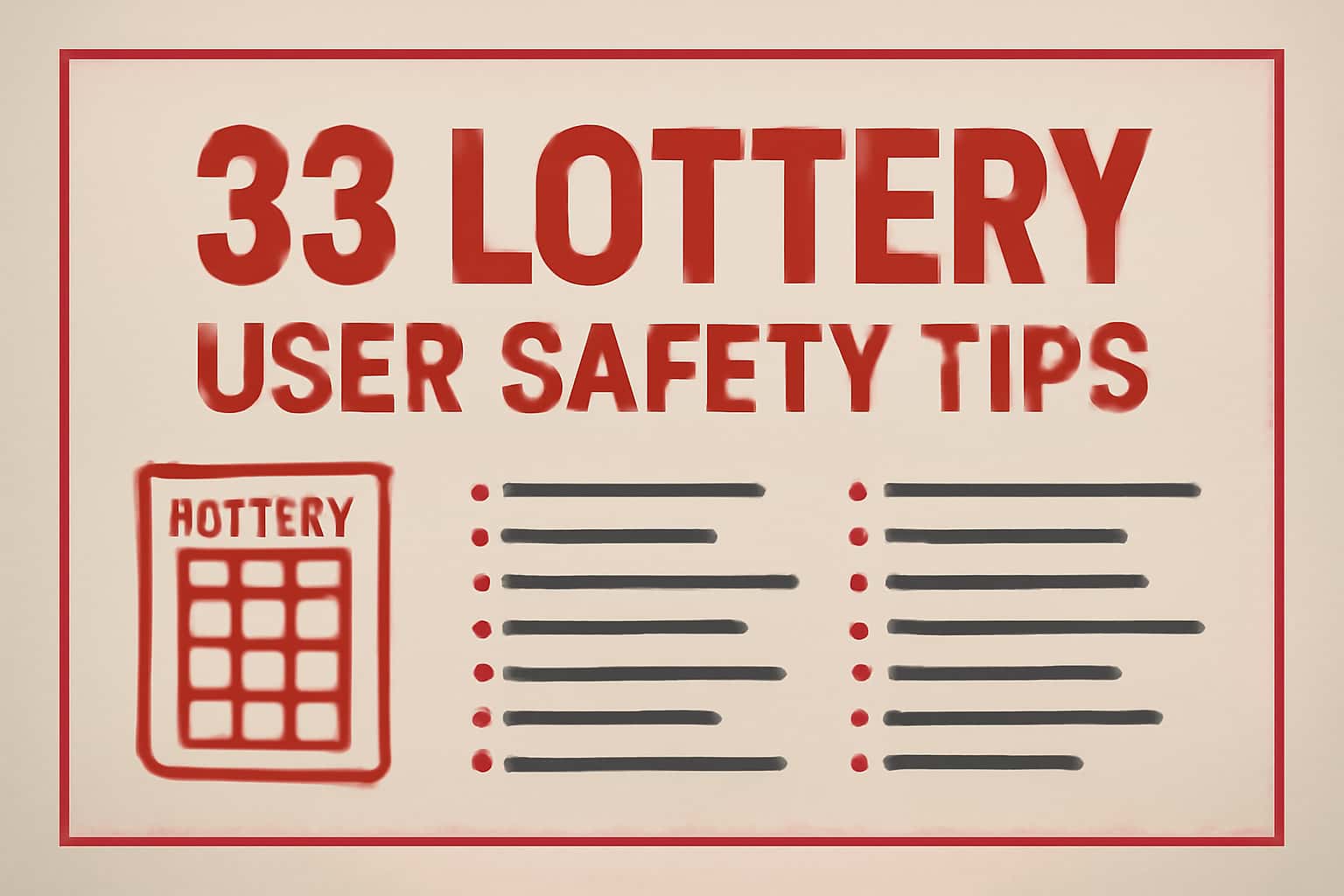Informational scene depicting 33 Lottery User Safety Tips.