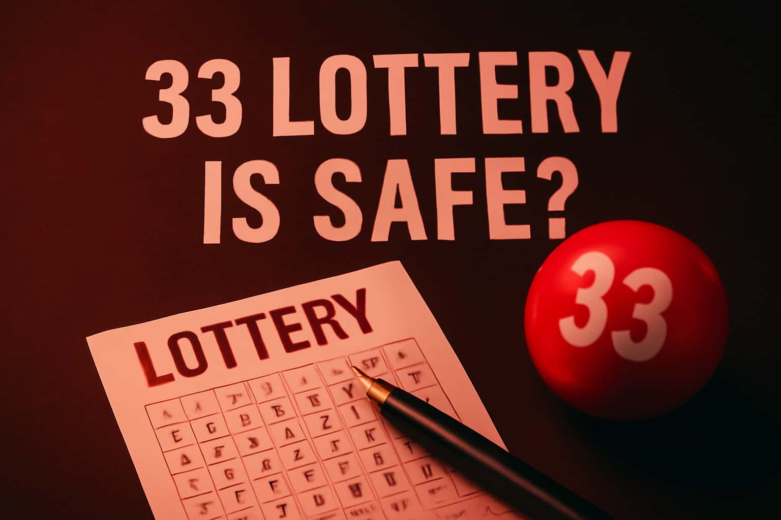 A neutral scene representing the safety of 33 Lottery with highlighted text.